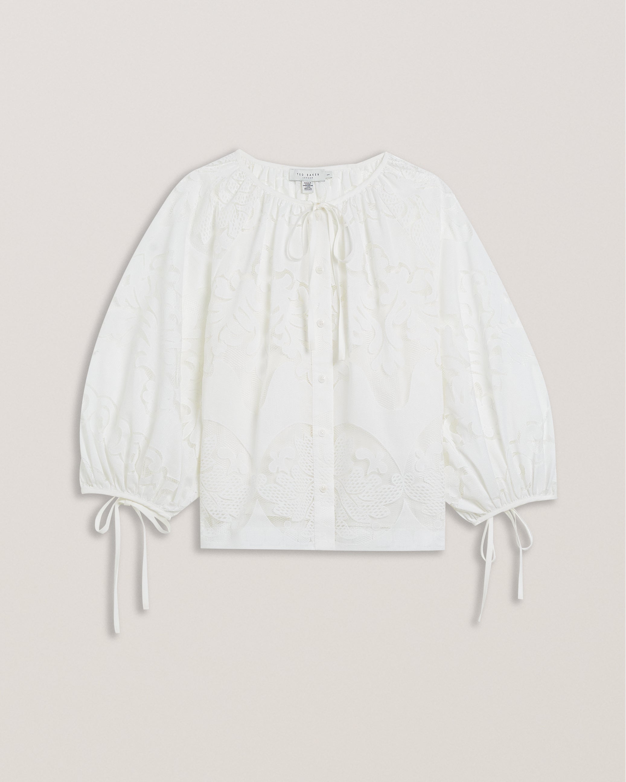 Women's Bacina-Lace Puff Sleeve Blouse White