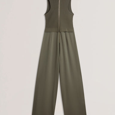 Womens TOVELI-Knit bodice Racer Back Jumpsuit Dk-Green