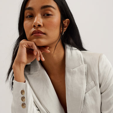 Women's Masaru-Single Breasted Tailored Blazer Ivory