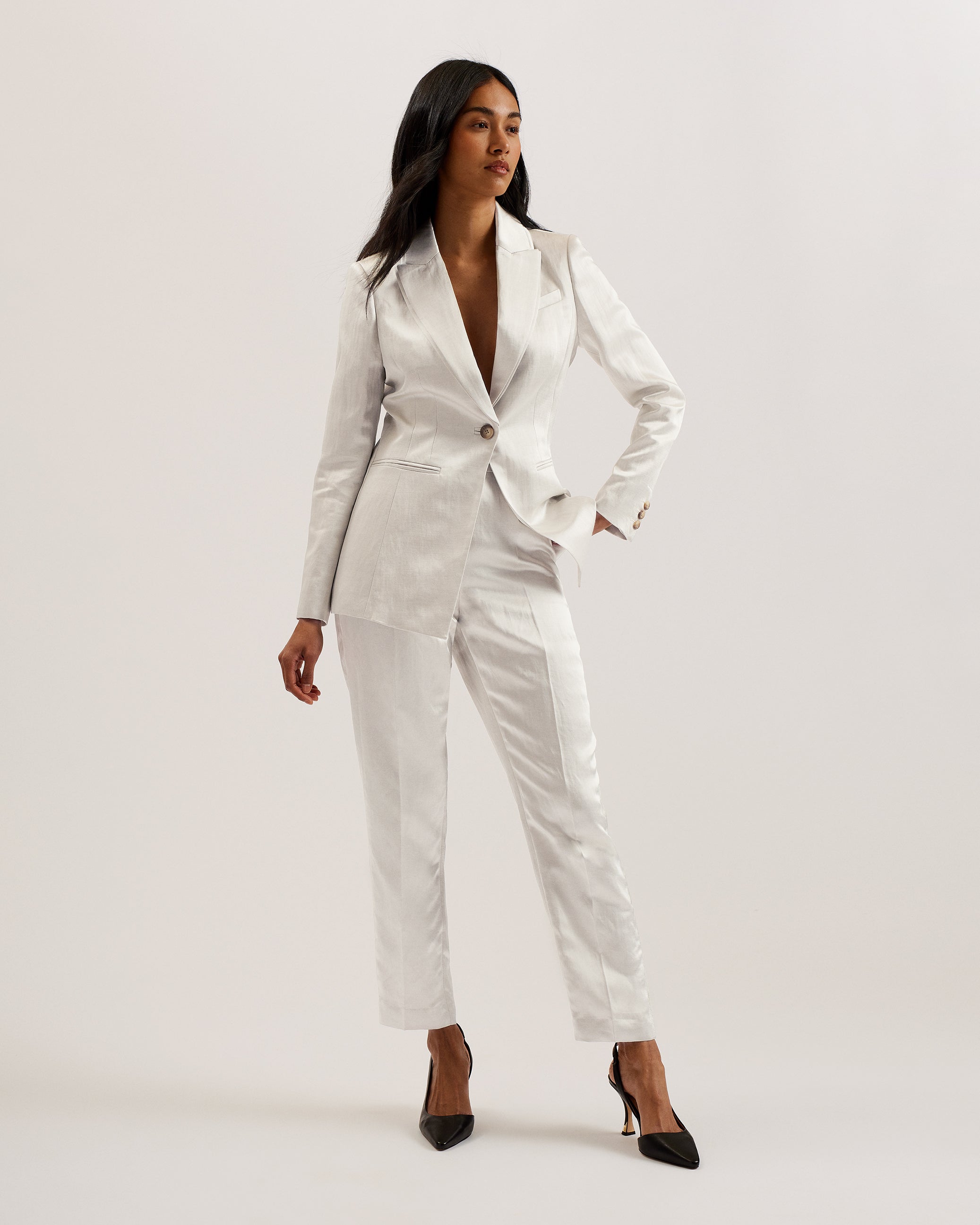 Women's Masarut-Slim Leg Tailored Trouser Ivory