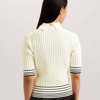 Women's Morliee-Puff Sleeve Fitted Sweater Ivory