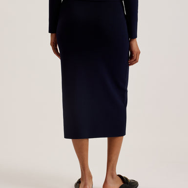 Women's Barbrha-Midi Knitted Bodycon Skirt Dk-Blue