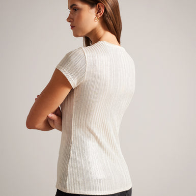 Women's Katrino-Metallic Short Sleeve Crew Neck Tee Gold