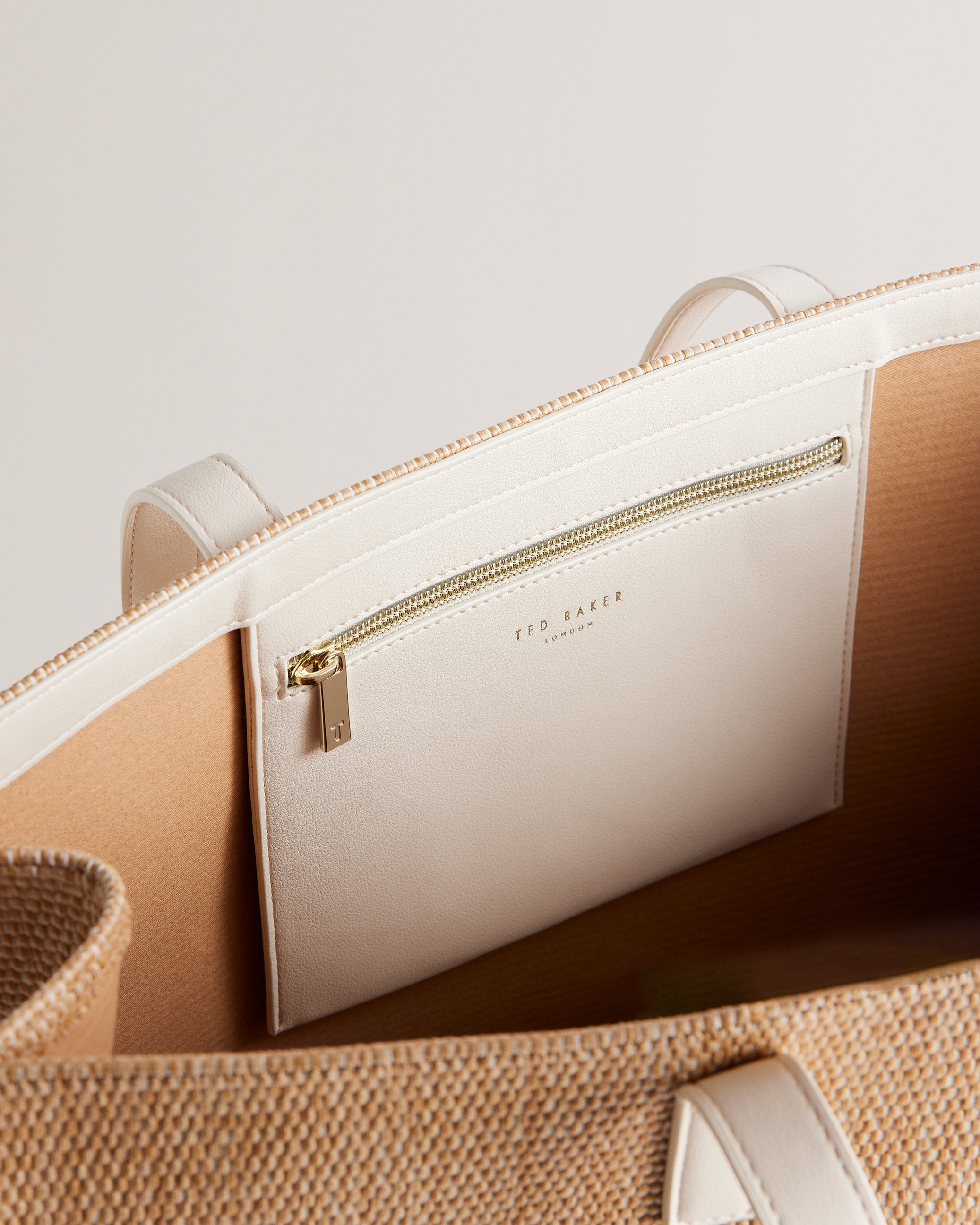 Women's Pallmer-Faux Raffia Large Icon Bag Ecru