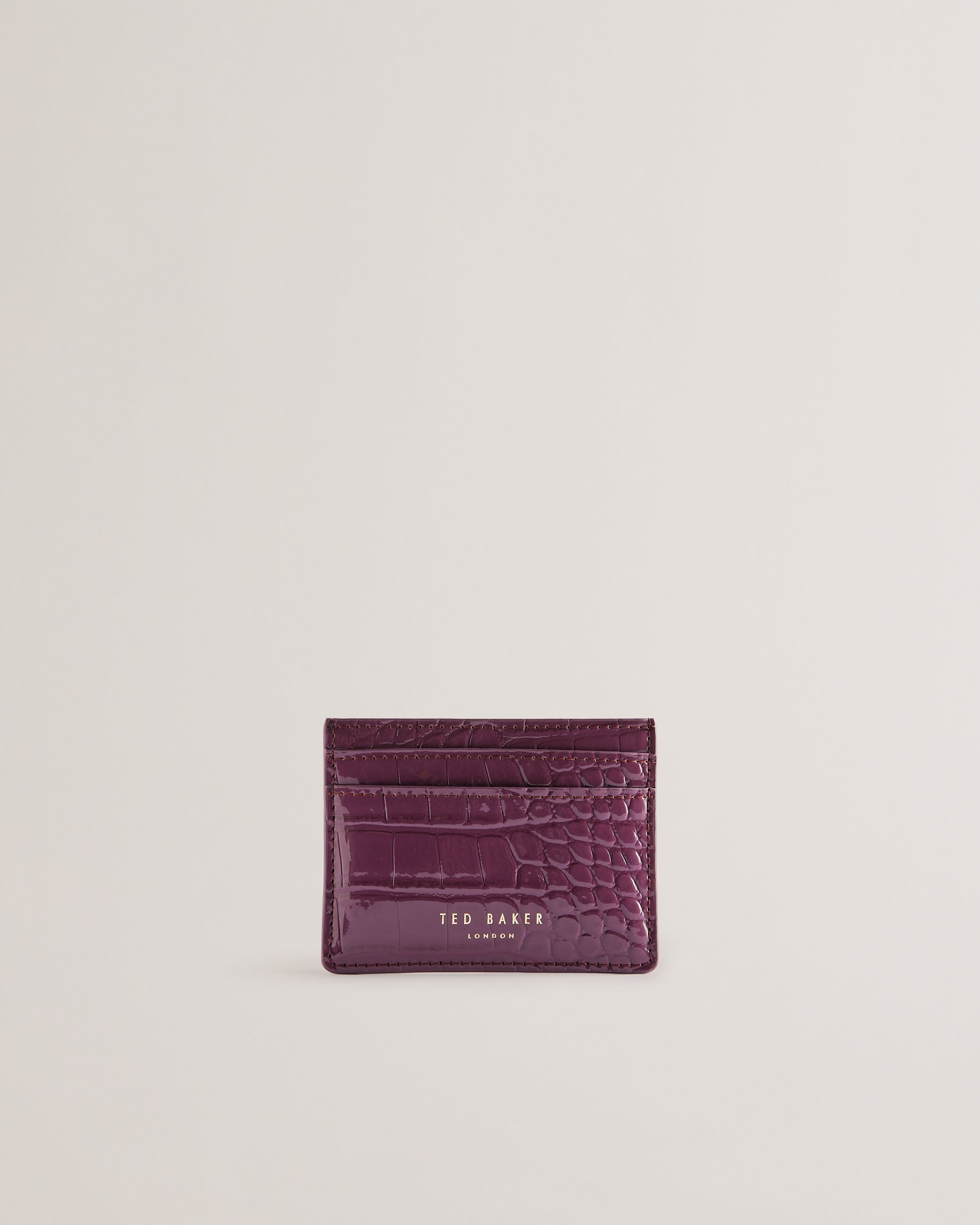 Women's Coly-Imitation Croc Card Holder Maroon