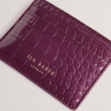 Women's Coly-Imitation Croc Card Holder Maroon
