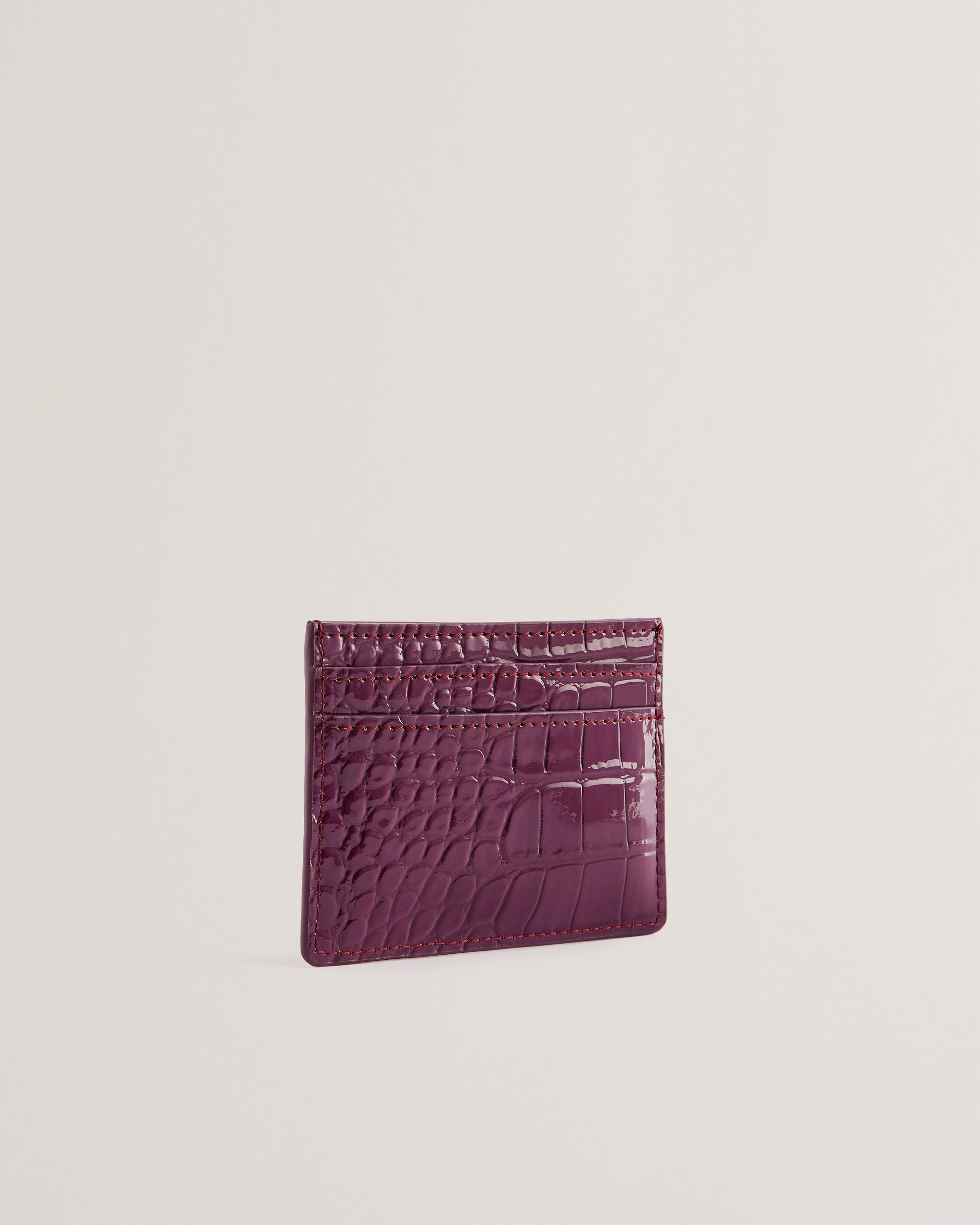 Women's Coly-Imitation Croc Card Holder Maroon
