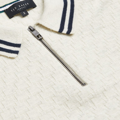 Men's Mahani-Ss Regular T Stitched Half-Zip Polo Beige