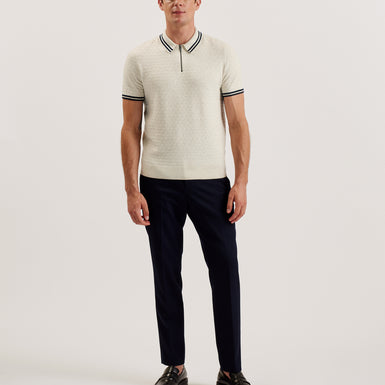 Men's Mahani-Ss Regular T Stitched Half-Zip Polo Beige