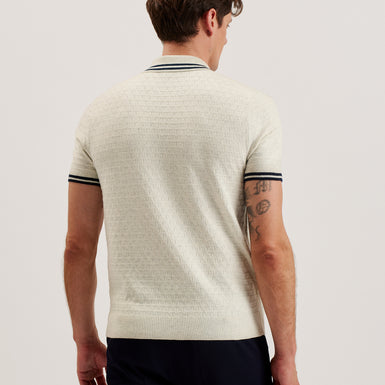 Men's Mahani-Ss Regular T Stitched Half-Zip Polo Beige