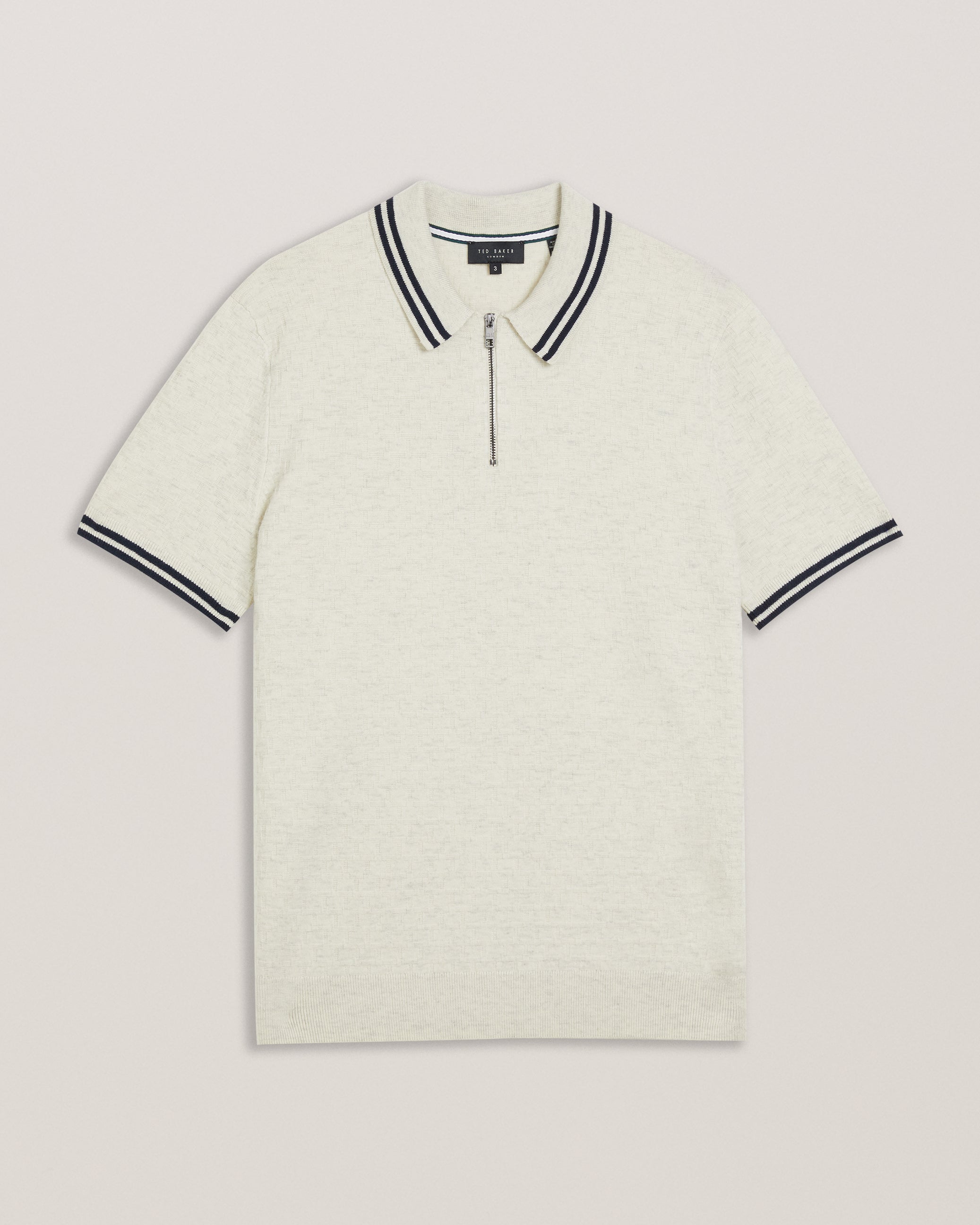 Men's Mahani-Ss Regular T Stitched Half-Zip Polo Beige