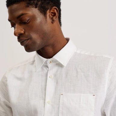 Men's Palomas-Ss Linen Shirt White