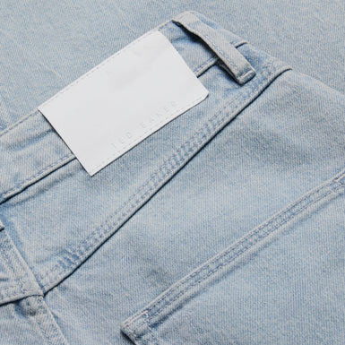 Women's Dorlat-Maxi Denim Skirt Centre Front Slit Lt-Wash