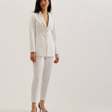 Women's Musub-Tailored Jacket With Faux Pockets White