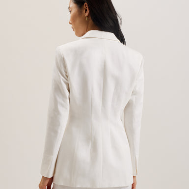 Women's Musub-Tailored Jacket With Faux Pockets White