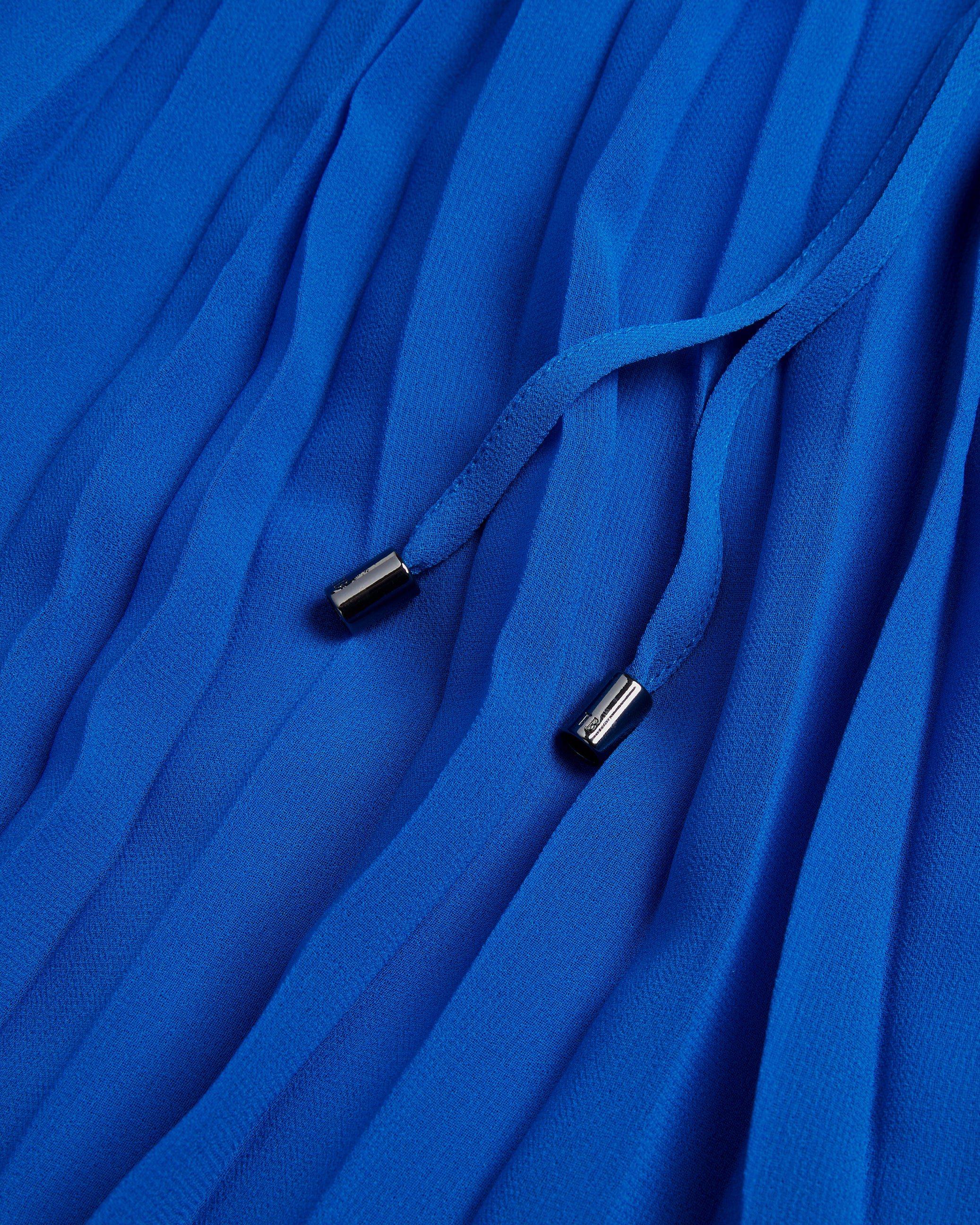 Women's Helyos-Pleated Halter Neck Midi Dress Blue