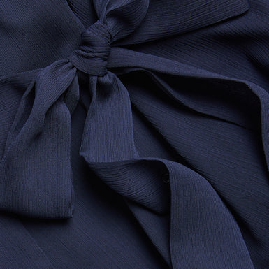 Women's Nobora-Short Sleeve Frill Detail Wrap Top Dk-Blue