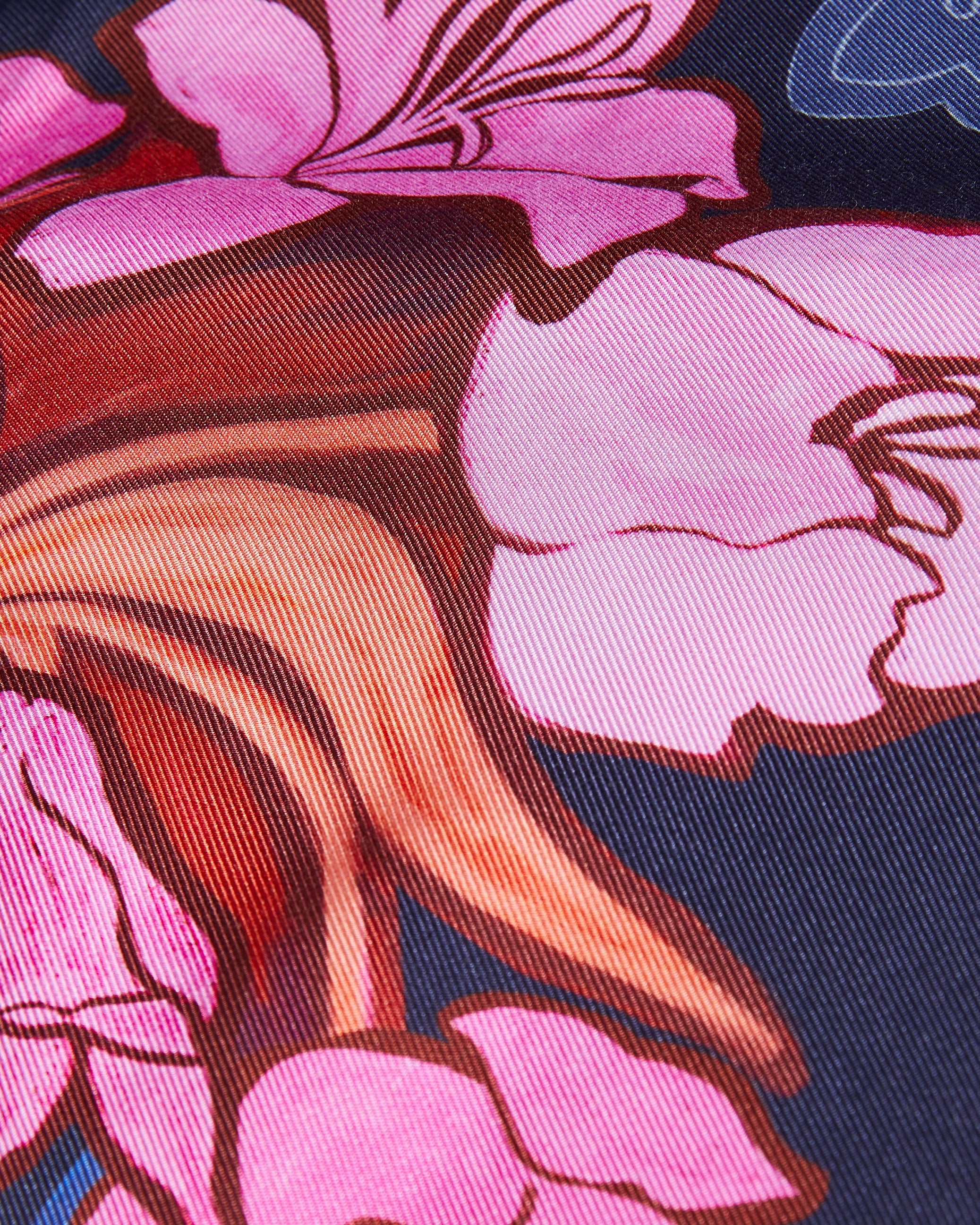 Women's Akaii-SS Printed Boxy Cropped Shirt Navy