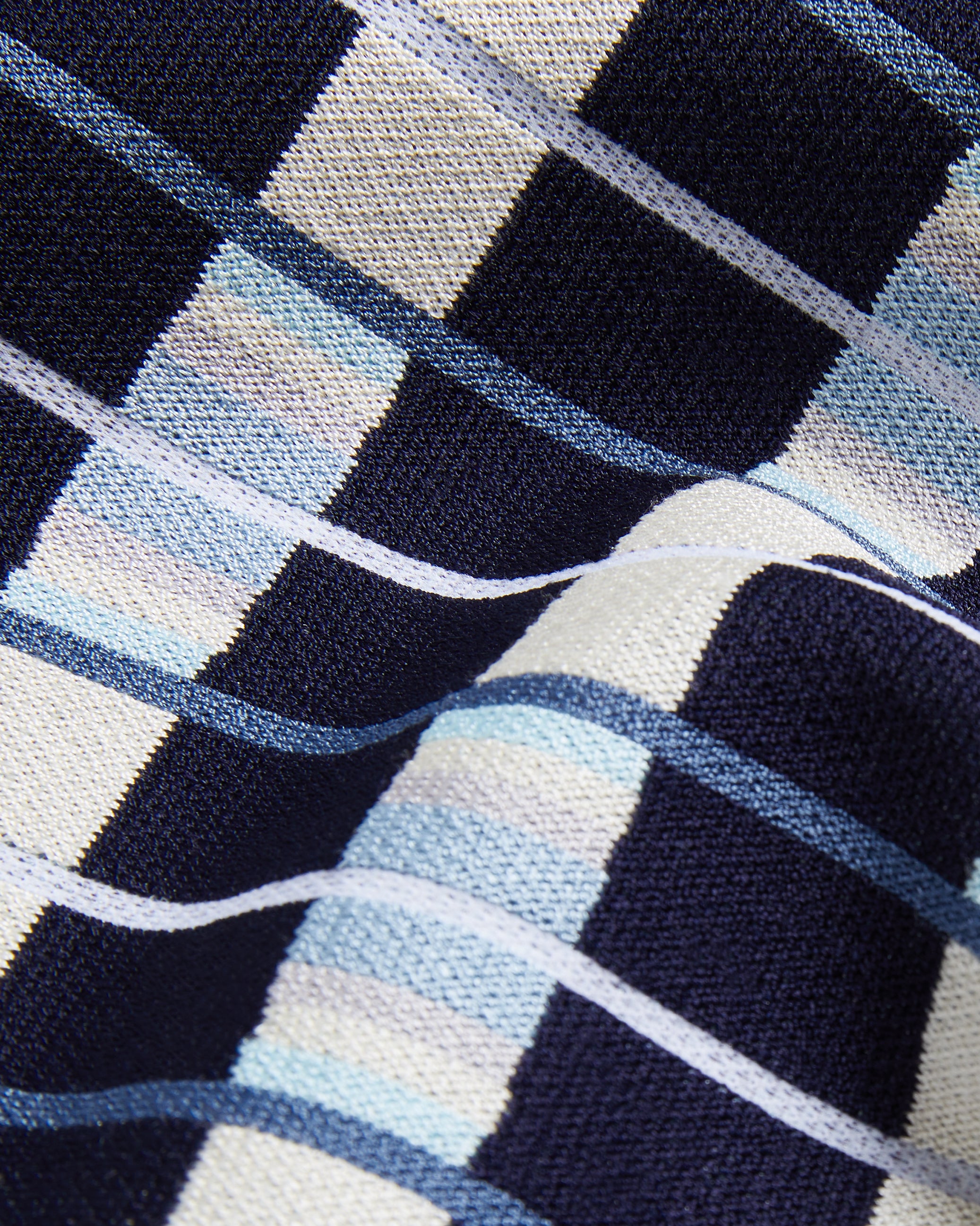 Men's Airon-Ss Regular Zip Neck Jacquard Polo Navy