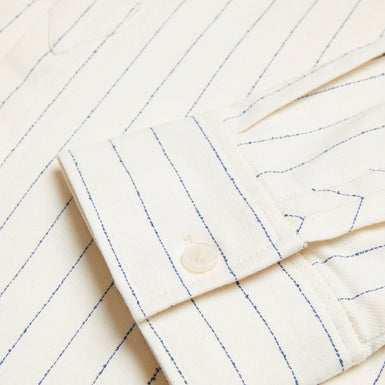 Men's Bastiun-Ls Relaxed Grandad Collar Shirt Ecru