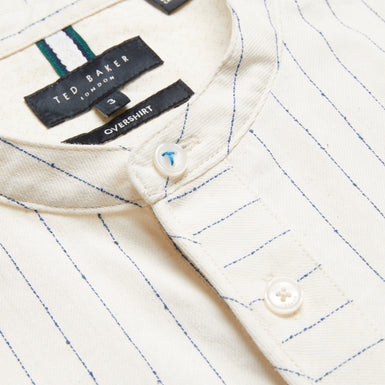 Men's Bastiun-Ls Relaxed Grandad Collar Shirt Ecru