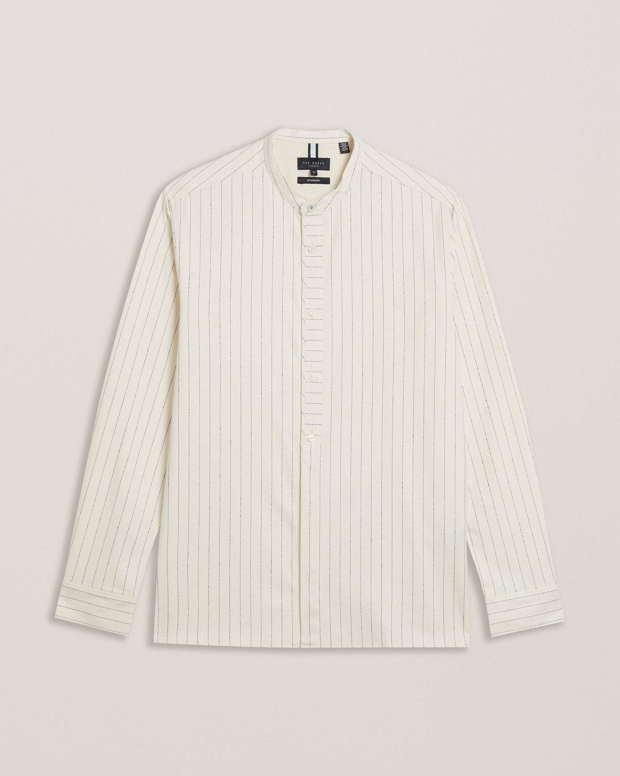 Men's Bastiun-Ls Relaxed Grandad Collar Shirt Ecru