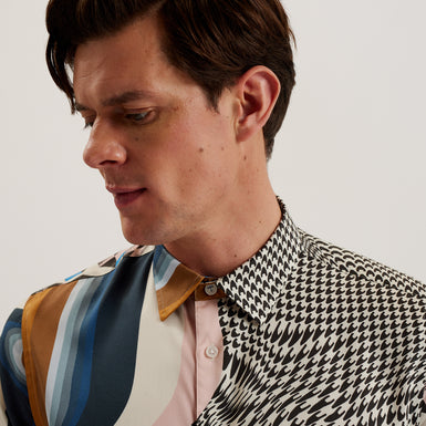 Men's Agathes-Ss Relaxed Abstract Print Shirt Multicol