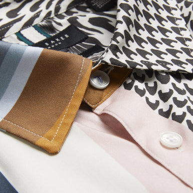 Men's Agathes-Ss Relaxed Abstract Print Shirt Multicol