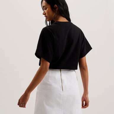 Women's Shralee-Embroidered Cut Out Tee Black