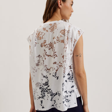 Women's Vleena-Printed Burnout Vest Top White