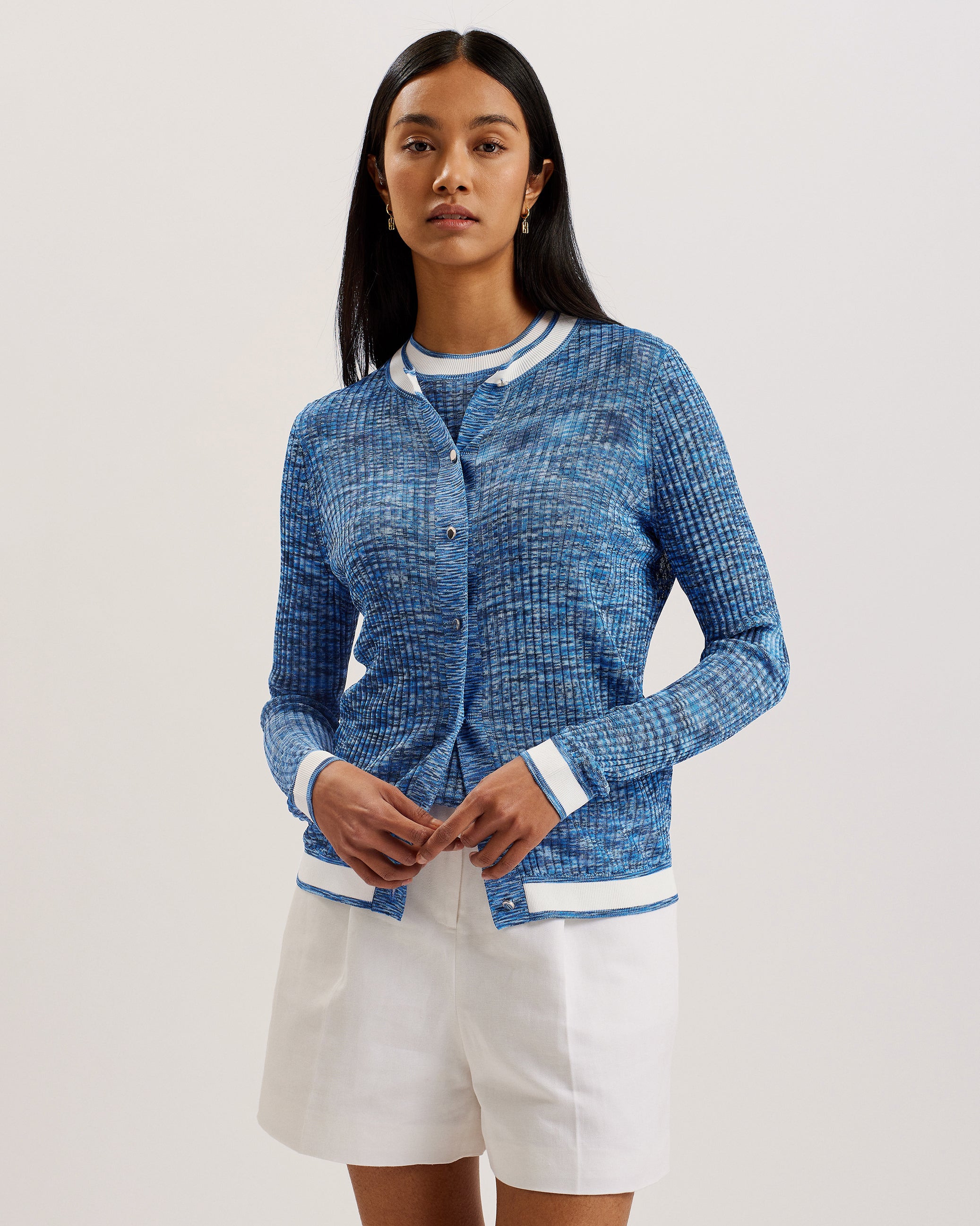 Women's Addlinn-Long Sleeve Fitted Cardigan Blue