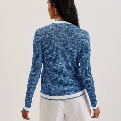 Women's Addlinn-Long Sleeve Fitted Cardigan Blue