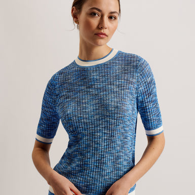 Women's Dayleyy-Space Dye Short Sleeve Top Blue