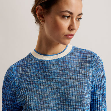 Women's Dayleyy-Space Dye Short Sleeve Top Blue