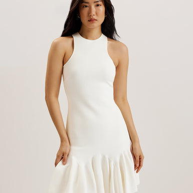 Women's Elzaaa-Racer Knitted Mini Dress Ivory