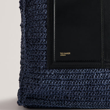 Women's Ashvi-Raffia Large Tote Bag Black