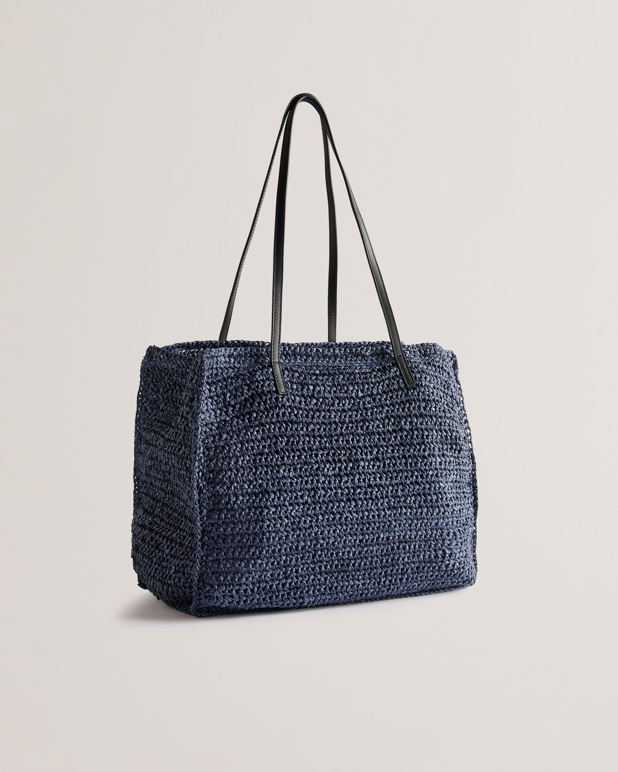 Women's Ashvi-Raffia Large Tote Bag Black