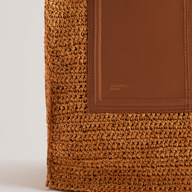 Women's Ashvi-Raffia Large Tote Bag Brown