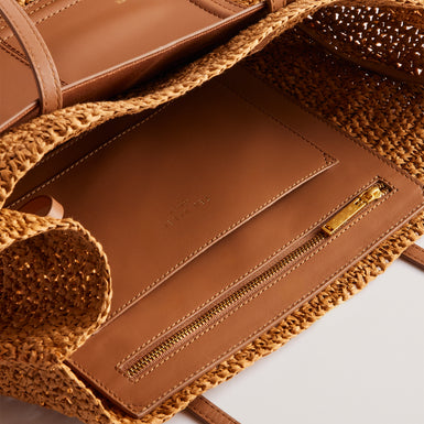 Women's Ashvi-Raffia Large Tote Bag Brown