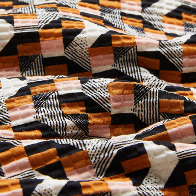 Men's Gastons-Relaxed Seersucker Geo Print Shirt Lt-Pink