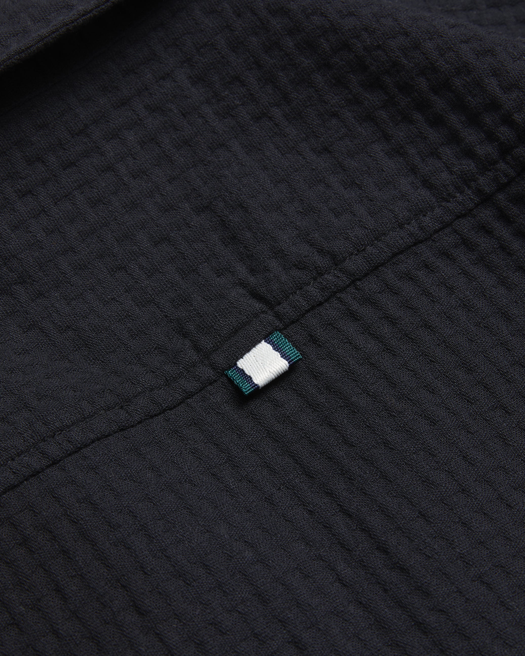 Men's Benjmen-Ss Relaxed Textured Overhead Shirt Black