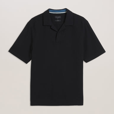 Men's Benjmen-Ss Relaxed Textured Overhead Shirt Black