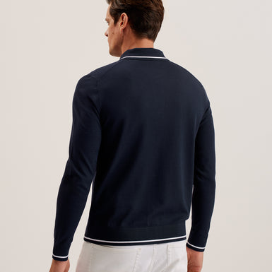 Men's Elmdon-Ls Diamond Button Through Shirt Navy