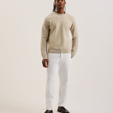 Men's Olmste-Ls Boucle Wool Stitch Crew Neck Taupe