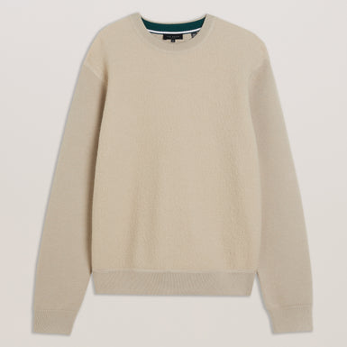 Men's Olmste-Ls Boucle Wool Stitch Crew Neck Taupe