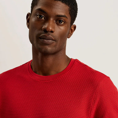 Men's Curlys-Ss Regular Textured T-Shirt Red