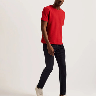 Men's Curlys-Ss Regular Textured T-Shirt Red