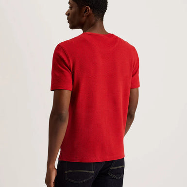 Men's Curlys-Ss Regular Textured T-Shirt Red