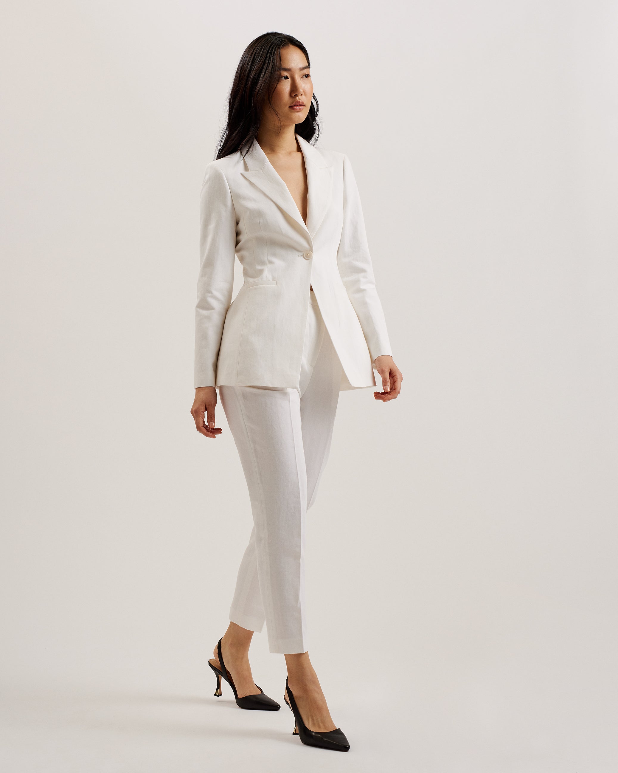 Women's Musubt-High Rise Tailored Trousers White