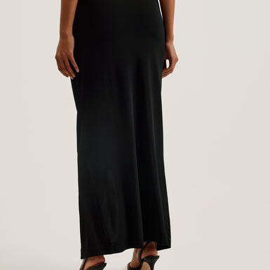 Women's Luliiaa-Jersey Rouched Maxi Skirt Black